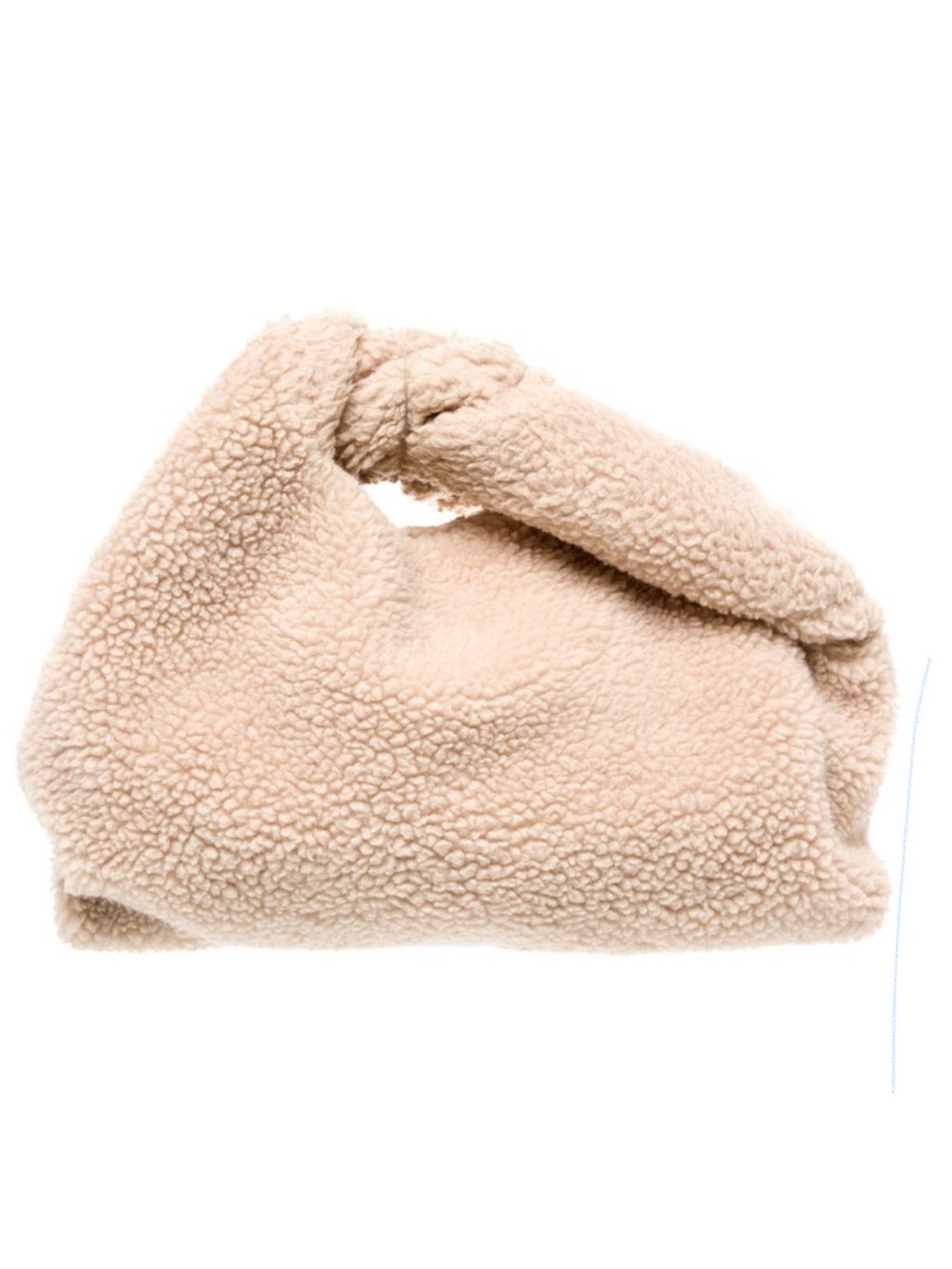 A.L.C. Cream Teddy Shearling Knot Handle Cloud Bag